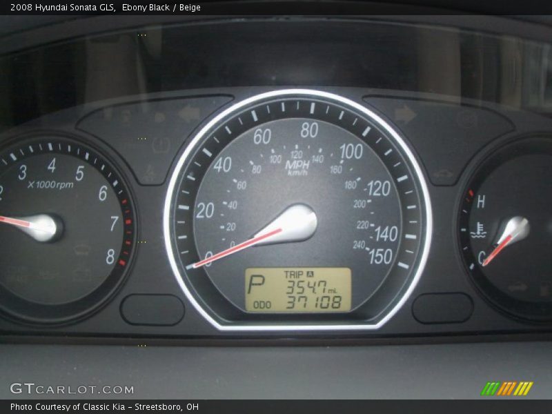 Ebony Black / Beige 2008 Hyundai Sonata GLS