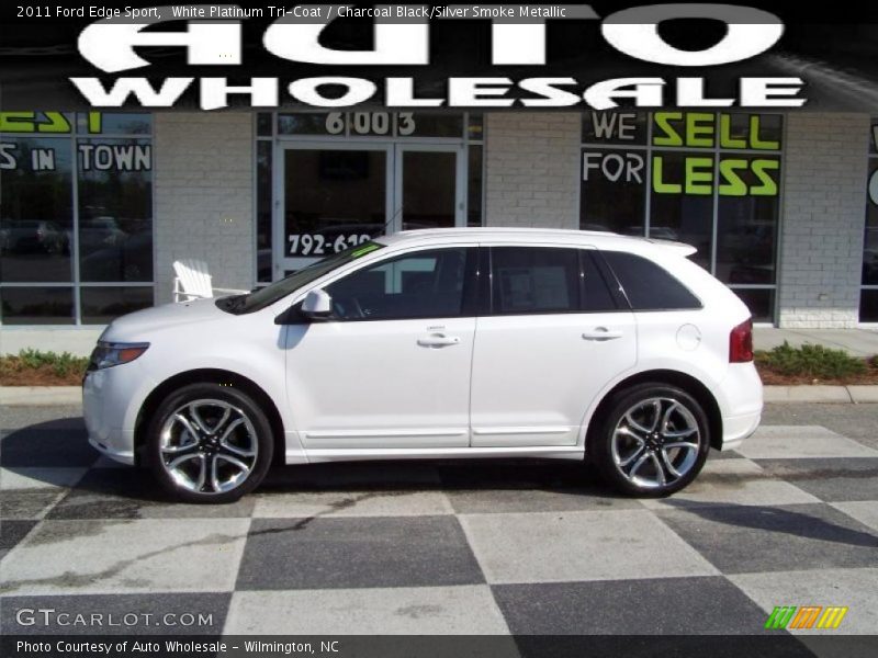 White Platinum Tri-Coat / Charcoal Black/Silver Smoke Metallic 2011 Ford Edge Sport