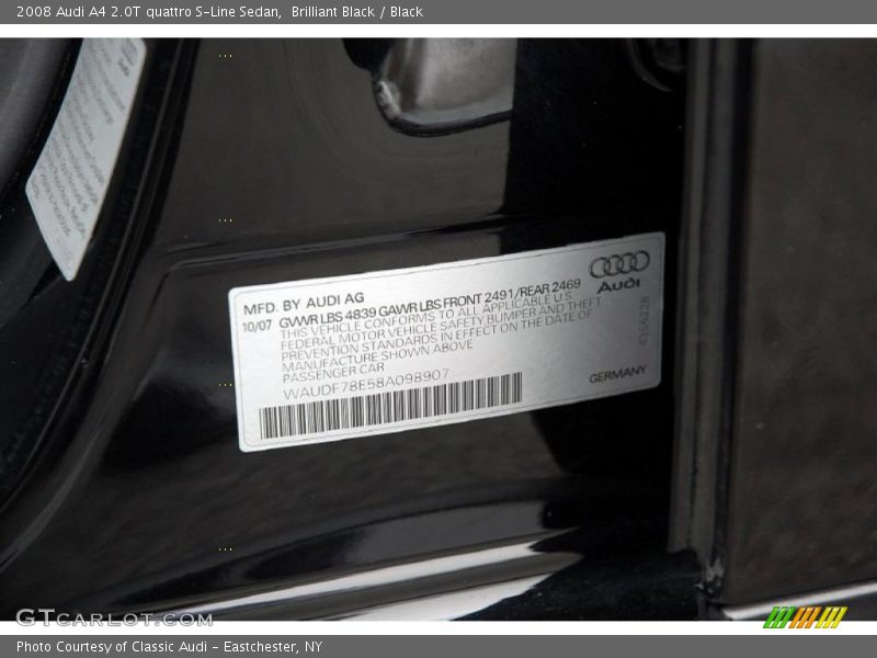 Brilliant Black / Black 2008 Audi A4 2.0T quattro S-Line Sedan