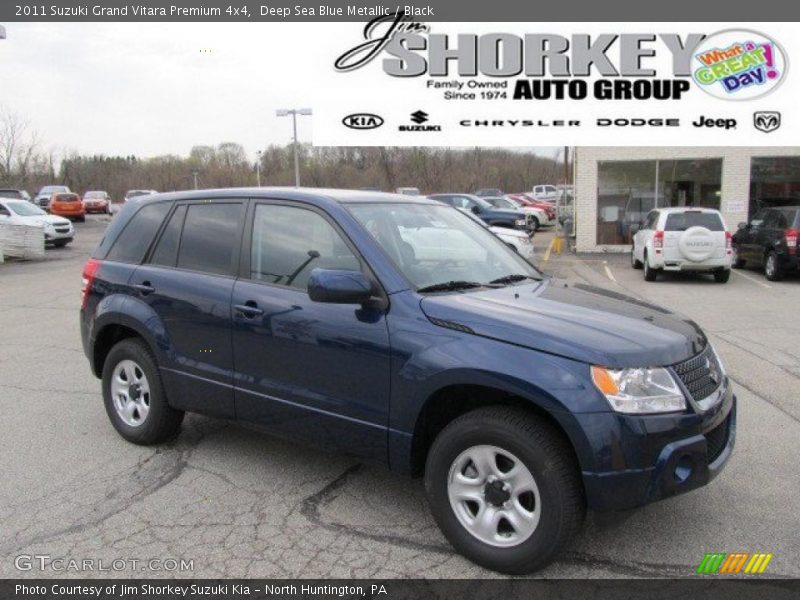 Deep Sea Blue Metallic / Black 2011 Suzuki Grand Vitara Premium 4x4