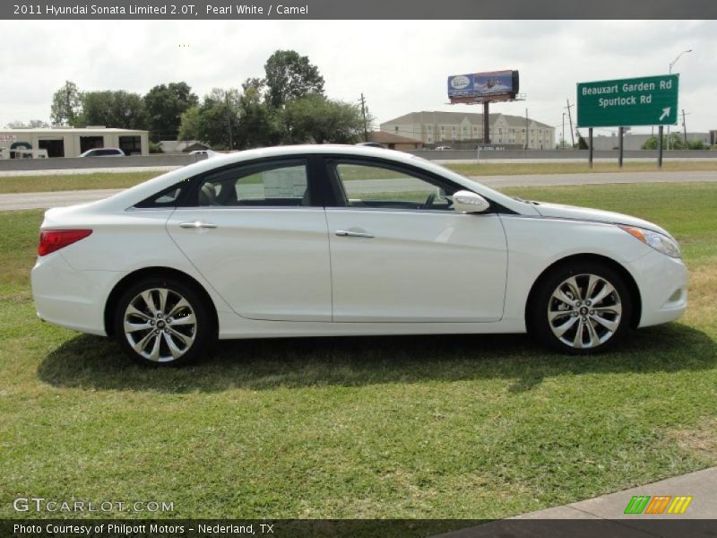 Pearl White / Camel 2011 Hyundai Sonata Limited 2.0T