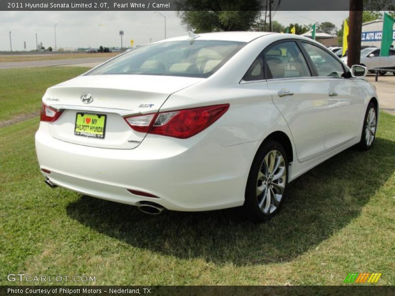 Pearl White / Camel 2011 Hyundai Sonata Limited 2.0T