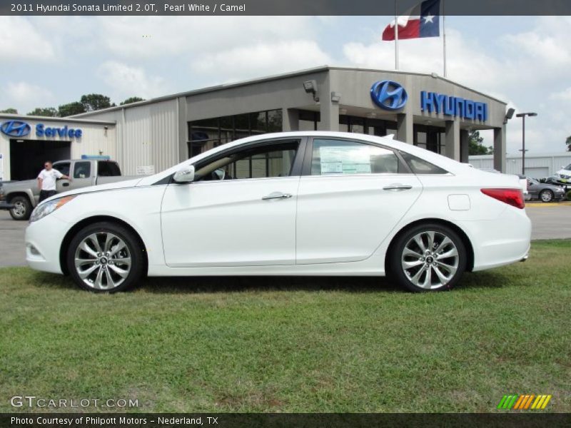 Pearl White / Camel 2011 Hyundai Sonata Limited 2.0T