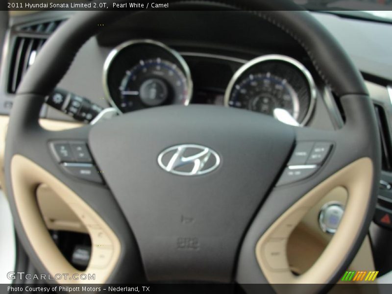 Pearl White / Camel 2011 Hyundai Sonata Limited 2.0T