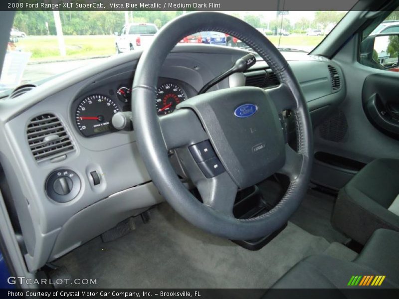 Vista Blue Metallic / Medium Dark Flint 2008 Ford Ranger XLT SuperCab