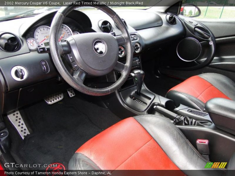  2002 Cougar V6 Coupe Midnight Black/Red Interior