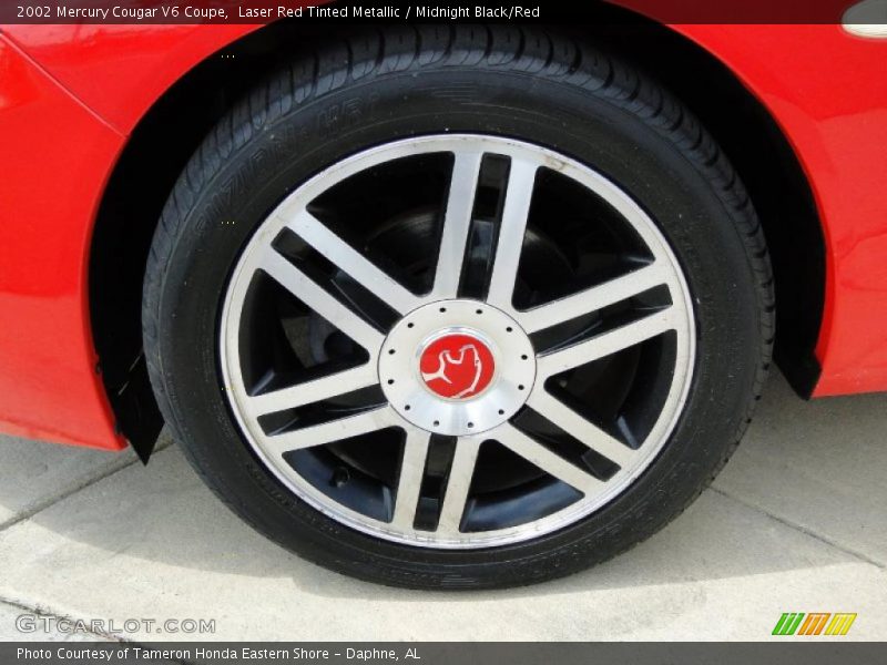 Laser Red Tinted Metallic / Midnight Black/Red 2002 Mercury Cougar V6 Coupe