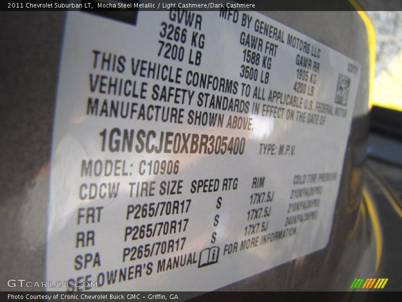 Mocha Steel Metallic / Light Cashmere/Dark Cashmere 2011 Chevrolet Suburban LT