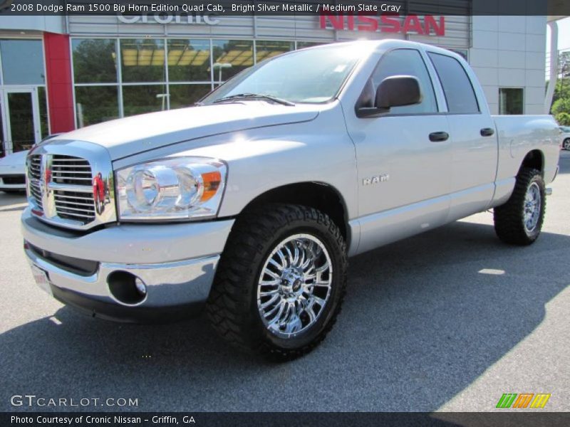 Bright Silver Metallic / Medium Slate Gray 2008 Dodge Ram 1500 Big Horn Edition Quad Cab