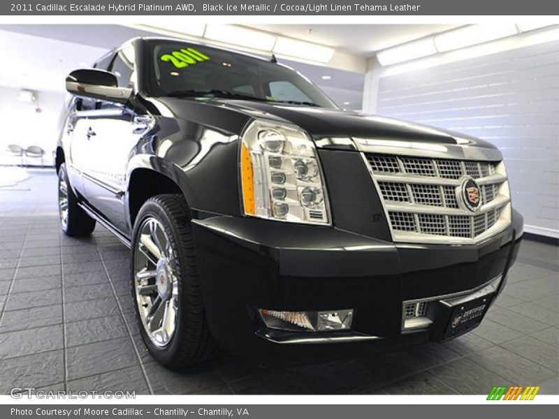 Black Ice Metallic / Cocoa/Light Linen Tehama Leather 2011 Cadillac Escalade Hybrid Platinum AWD