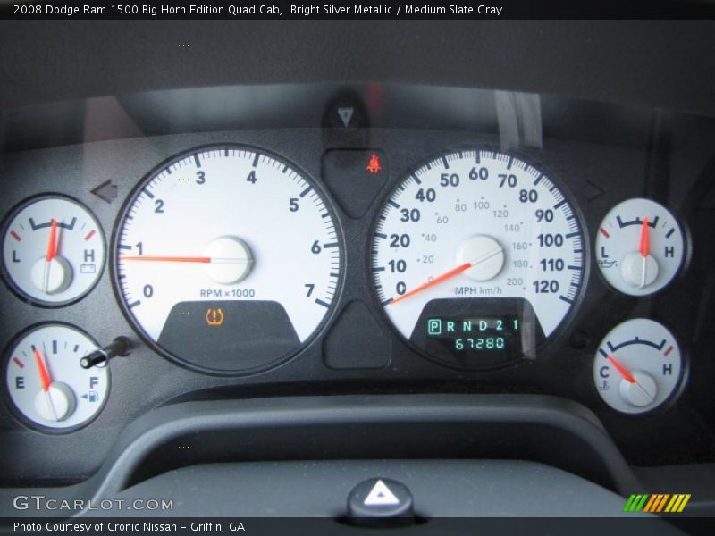 Bright Silver Metallic / Medium Slate Gray 2008 Dodge Ram 1500 Big Horn Edition Quad Cab