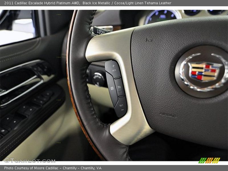 Black Ice Metallic / Cocoa/Light Linen Tehama Leather 2011 Cadillac Escalade Hybrid Platinum AWD