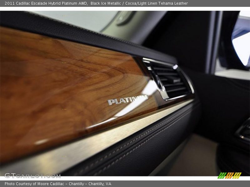 Black Ice Metallic / Cocoa/Light Linen Tehama Leather 2011 Cadillac Escalade Hybrid Platinum AWD