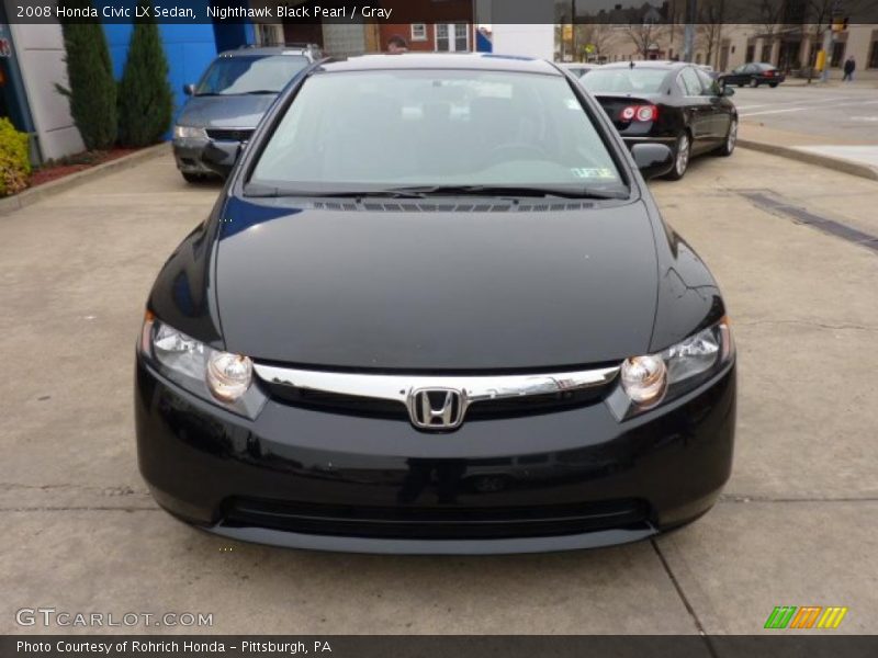 Nighthawk Black Pearl / Gray 2008 Honda Civic LX Sedan