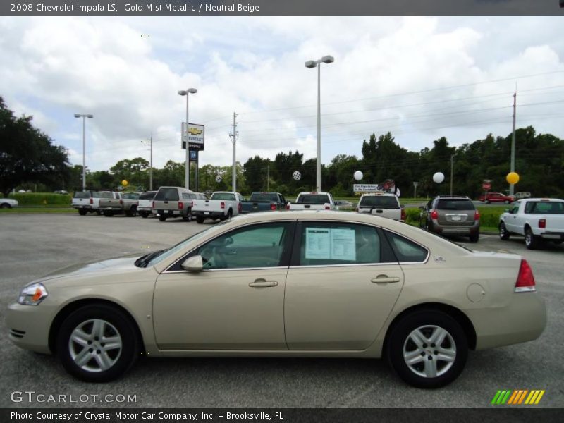 Gold Mist Metallic / Neutral Beige 2008 Chevrolet Impala LS