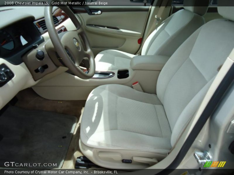 Gold Mist Metallic / Neutral Beige 2008 Chevrolet Impala LS