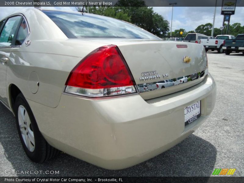 Gold Mist Metallic / Neutral Beige 2008 Chevrolet Impala LS
