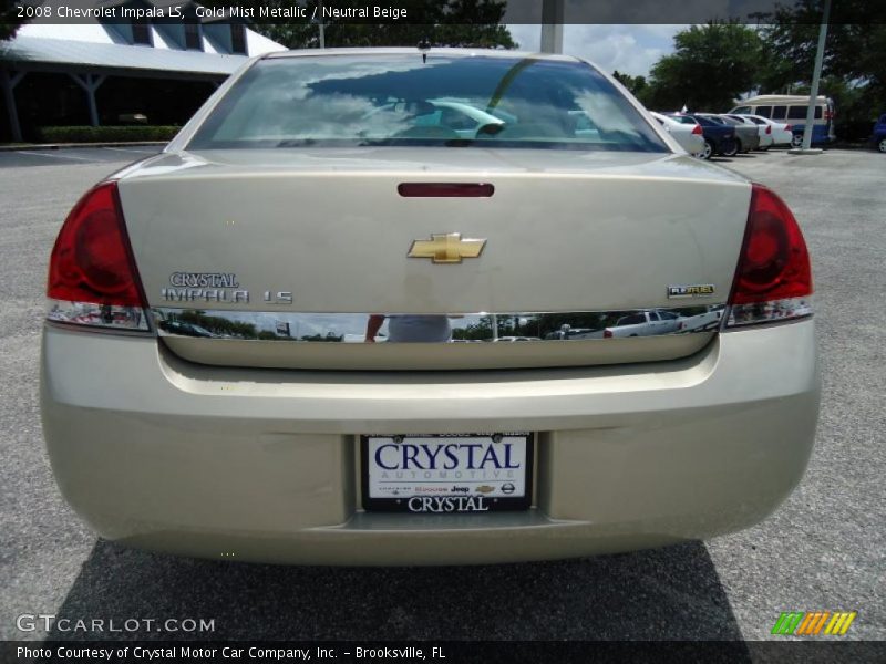 Gold Mist Metallic / Neutral Beige 2008 Chevrolet Impala LS