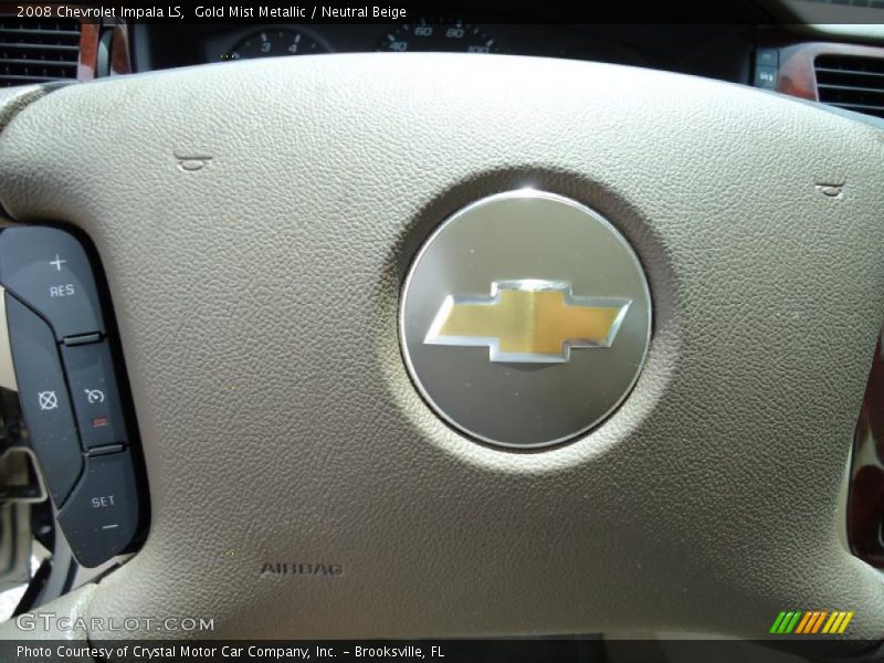 Gold Mist Metallic / Neutral Beige 2008 Chevrolet Impala LS