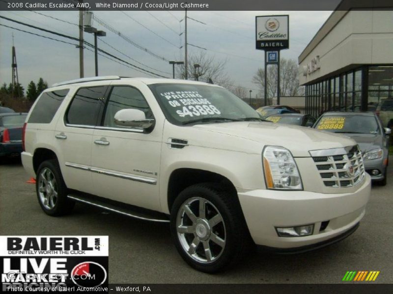 White Diamond / Cocoa/Light Cashmere 2008 Cadillac Escalade AWD