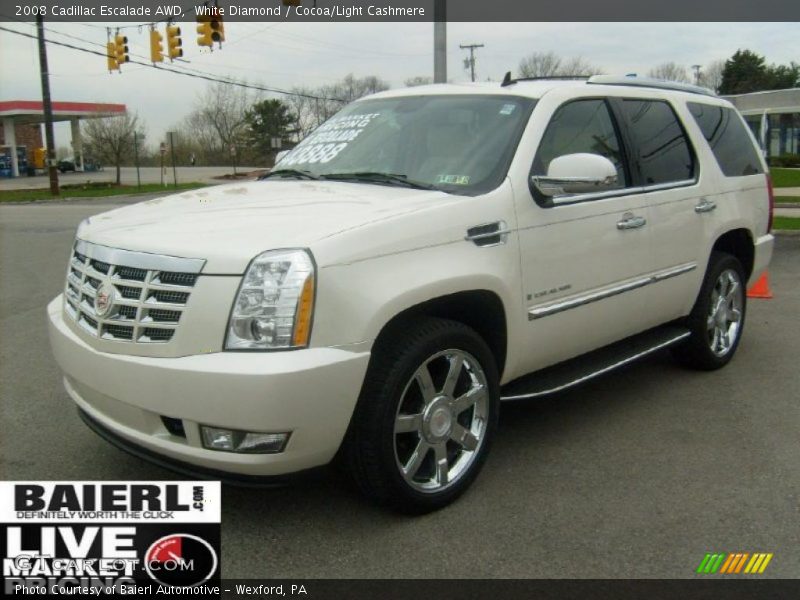 White Diamond / Cocoa/Light Cashmere 2008 Cadillac Escalade AWD