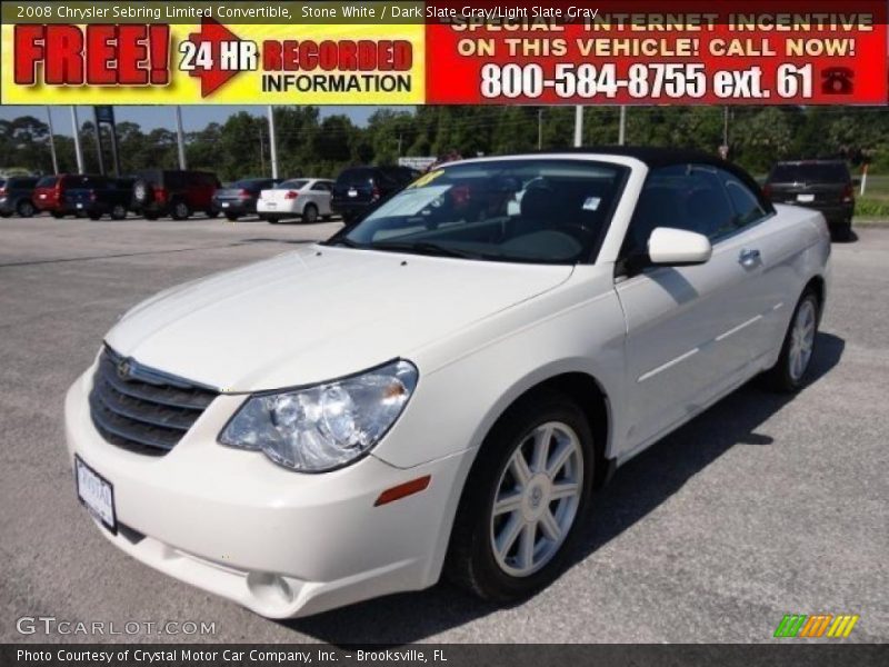 Stone White / Dark Slate Gray/Light Slate Gray 2008 Chrysler Sebring Limited Convertible