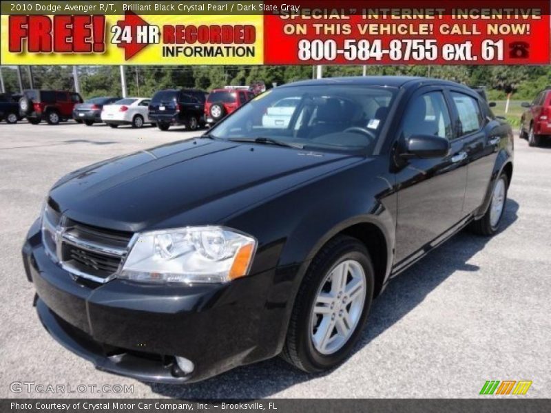 Brilliant Black Crystal Pearl / Dark Slate Gray 2010 Dodge Avenger R/T