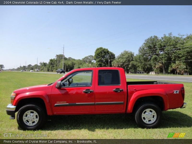 Dark Green Metallic / Very Dark Pewter 2004 Chevrolet Colorado LS Crew Cab 4x4