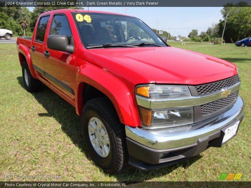 Dark Green Metallic / Very Dark Pewter 2004 Chevrolet Colorado LS Crew Cab 4x4