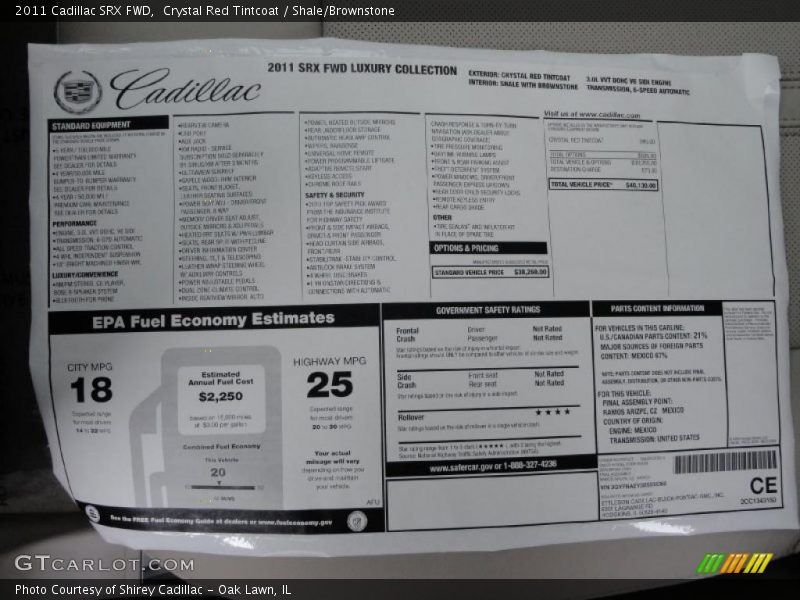 Crystal Red Tintcoat / Shale/Brownstone 2011 Cadillac SRX FWD