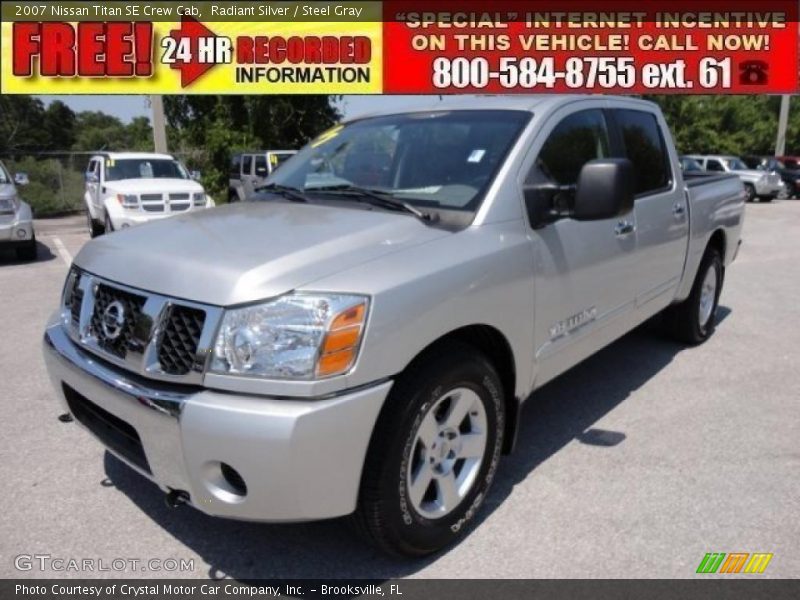 Radiant Silver / Steel Gray 2007 Nissan Titan SE Crew Cab