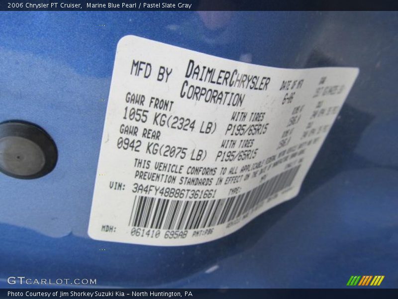 Marine Blue Pearl / Pastel Slate Gray 2006 Chrysler PT Cruiser