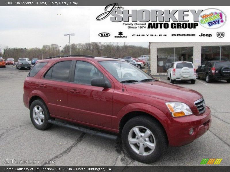 Spicy Red / Gray 2008 Kia Sorento LX 4x4