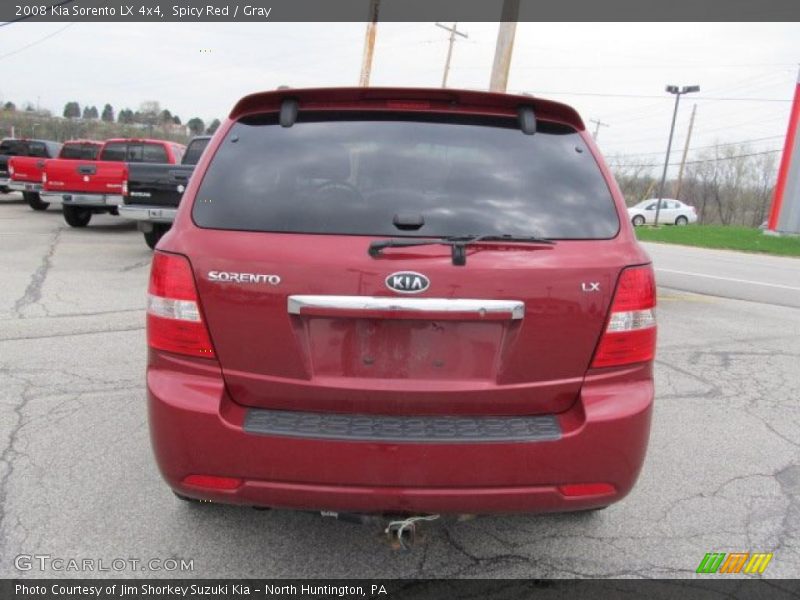 Spicy Red / Gray 2008 Kia Sorento LX 4x4