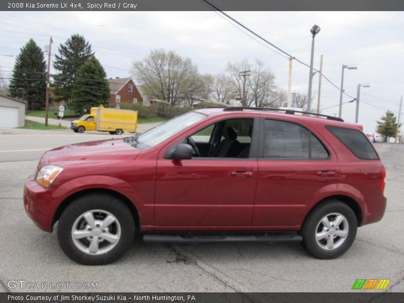 Spicy Red / Gray 2008 Kia Sorento LX 4x4