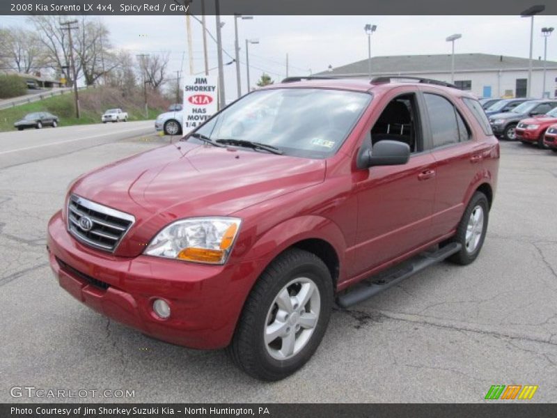 Spicy Red / Gray 2008 Kia Sorento LX 4x4