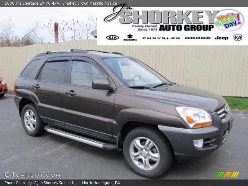 Smokey Brown Metallic / Beige 2008 Kia Sportage EX V6 4x4