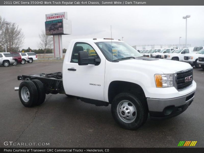 Summit White / Dark Titanium 2011 GMC Sierra 3500HD Work Truck Regular Cab 4x4 Chassis
