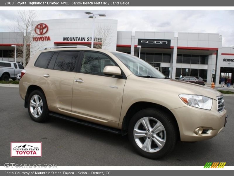 Sandy Beach Metallic / Sand Beige 2008 Toyota Highlander Limited 4WD