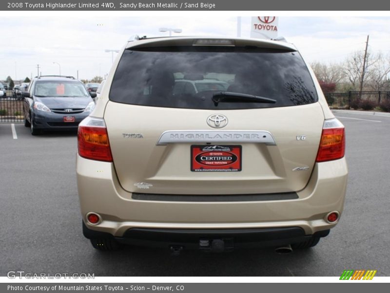 Sandy Beach Metallic / Sand Beige 2008 Toyota Highlander Limited 4WD