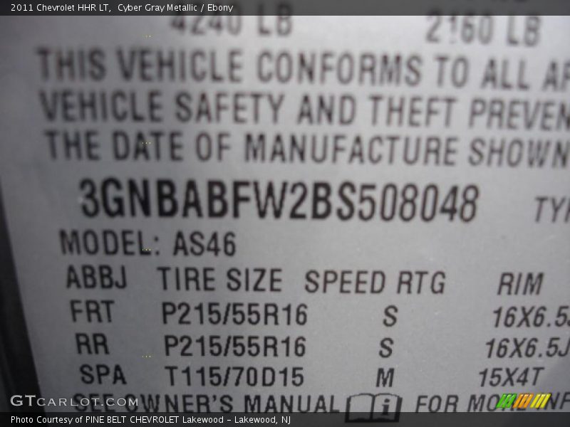 Cyber Gray Metallic / Ebony 2011 Chevrolet HHR LT
