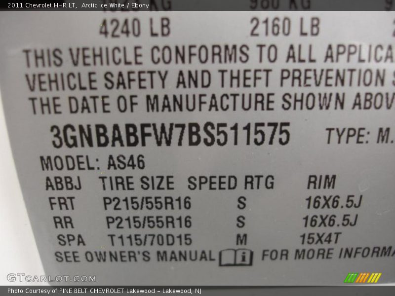 Arctic Ice White / Ebony 2011 Chevrolet HHR LT
