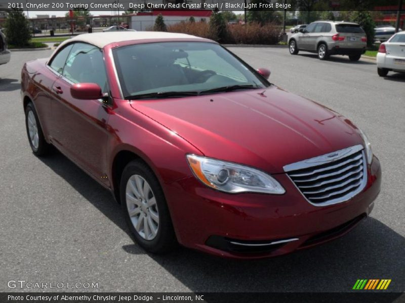 Deep Cherry Red Crystal Pearl / Black/Light Frost Beige 2011 Chrysler 200 Touring Convertible