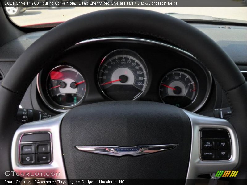 Deep Cherry Red Crystal Pearl / Black/Light Frost Beige 2011 Chrysler 200 Touring Convertible