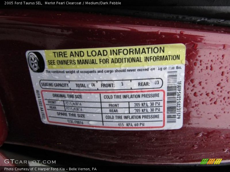 Merlot Pearl Clearcoat / Medium/Dark Pebble 2005 Ford Taurus SEL