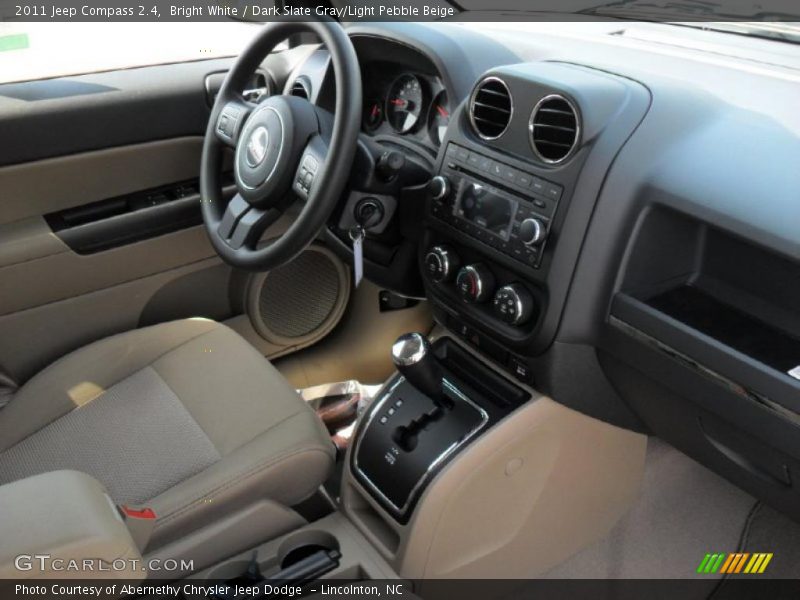 Bright White / Dark Slate Gray/Light Pebble Beige 2011 Jeep Compass 2.4