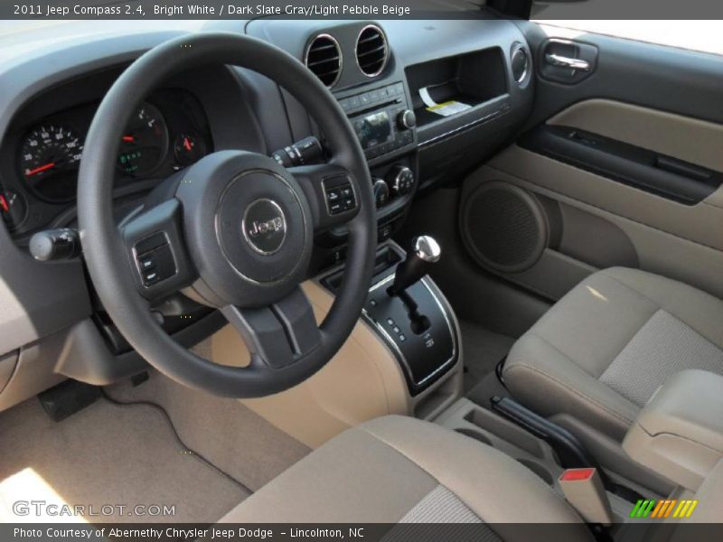 Bright White / Dark Slate Gray/Light Pebble Beige 2011 Jeep Compass 2.4