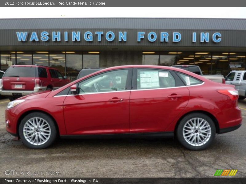 Red Candy Metallic / Stone 2012 Ford Focus SEL Sedan
