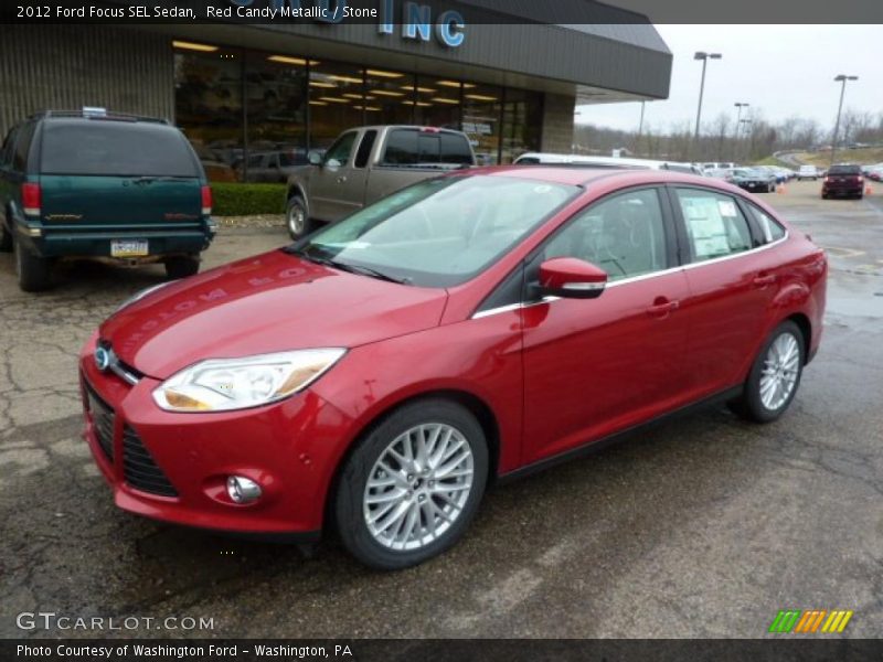 Red Candy Metallic / Stone 2012 Ford Focus SEL Sedan