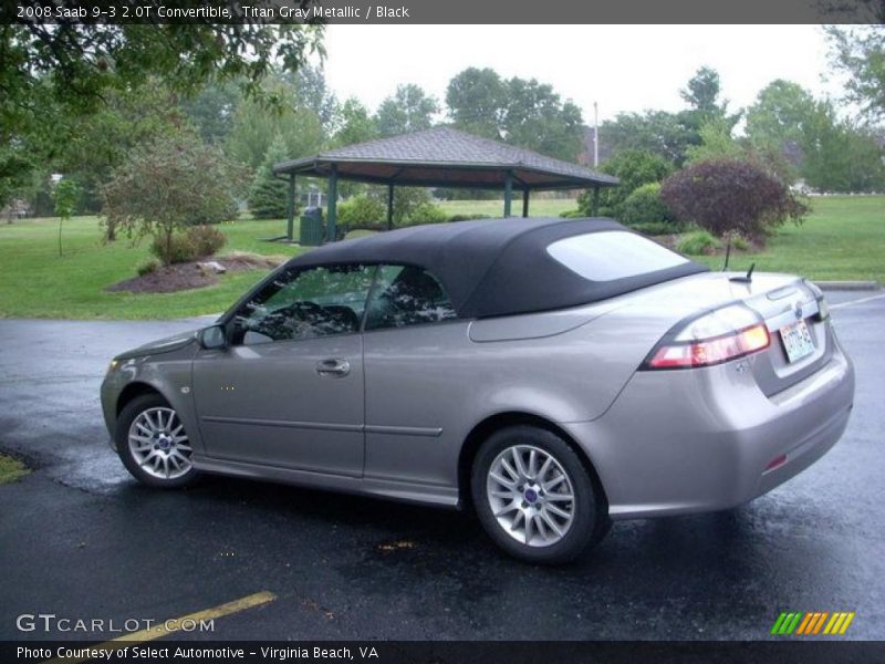 Titan Gray Metallic / Black 2008 Saab 9-3 2.0T Convertible